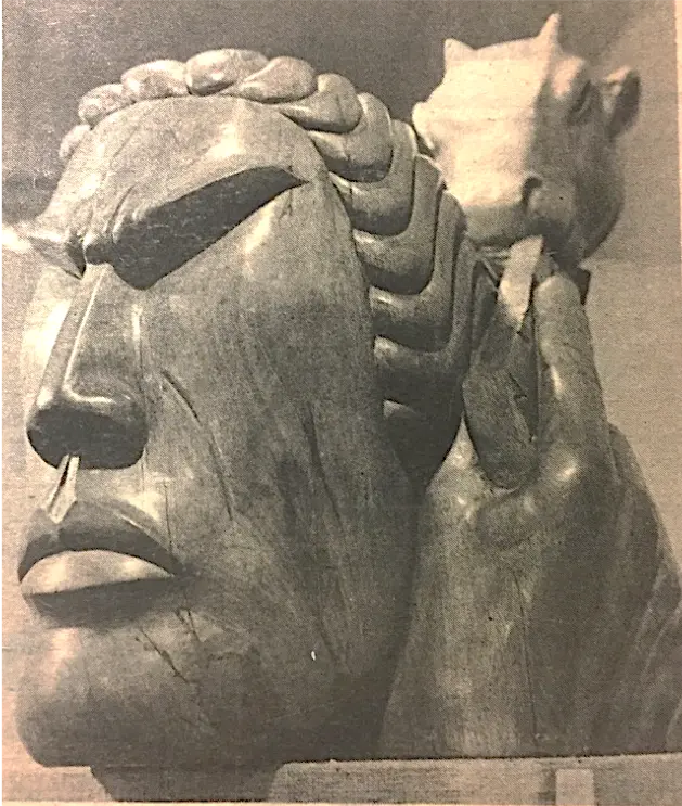 Harvey Fite’s walnut sculpture And His Anger Waxed Hot