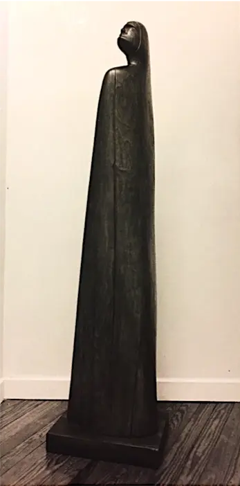Harvey Fite’s tall black walnut sculpture Dance II