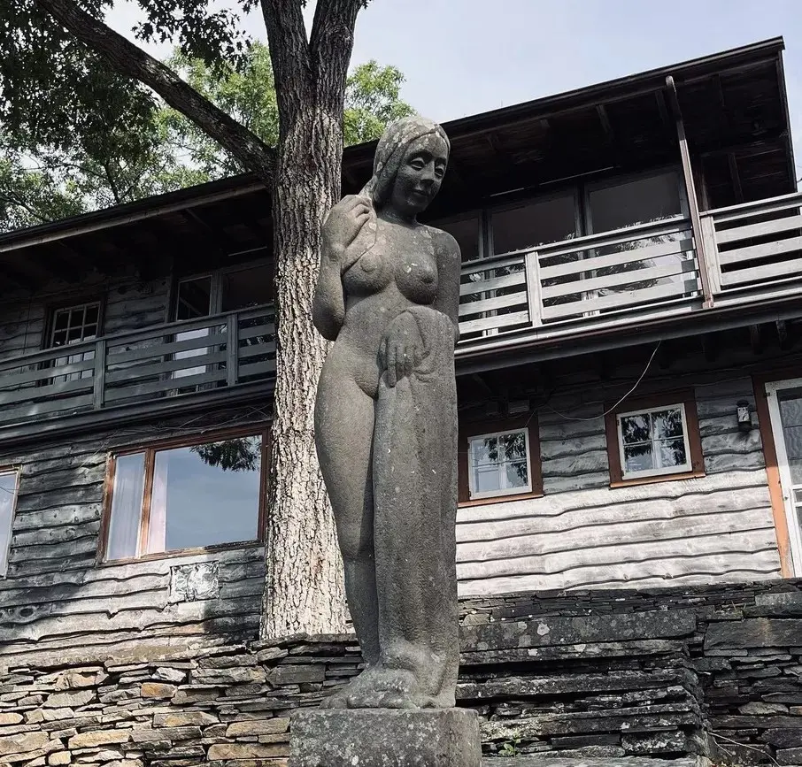 Harvey Fite’s bluestone sculpture The Bather near the Fite House